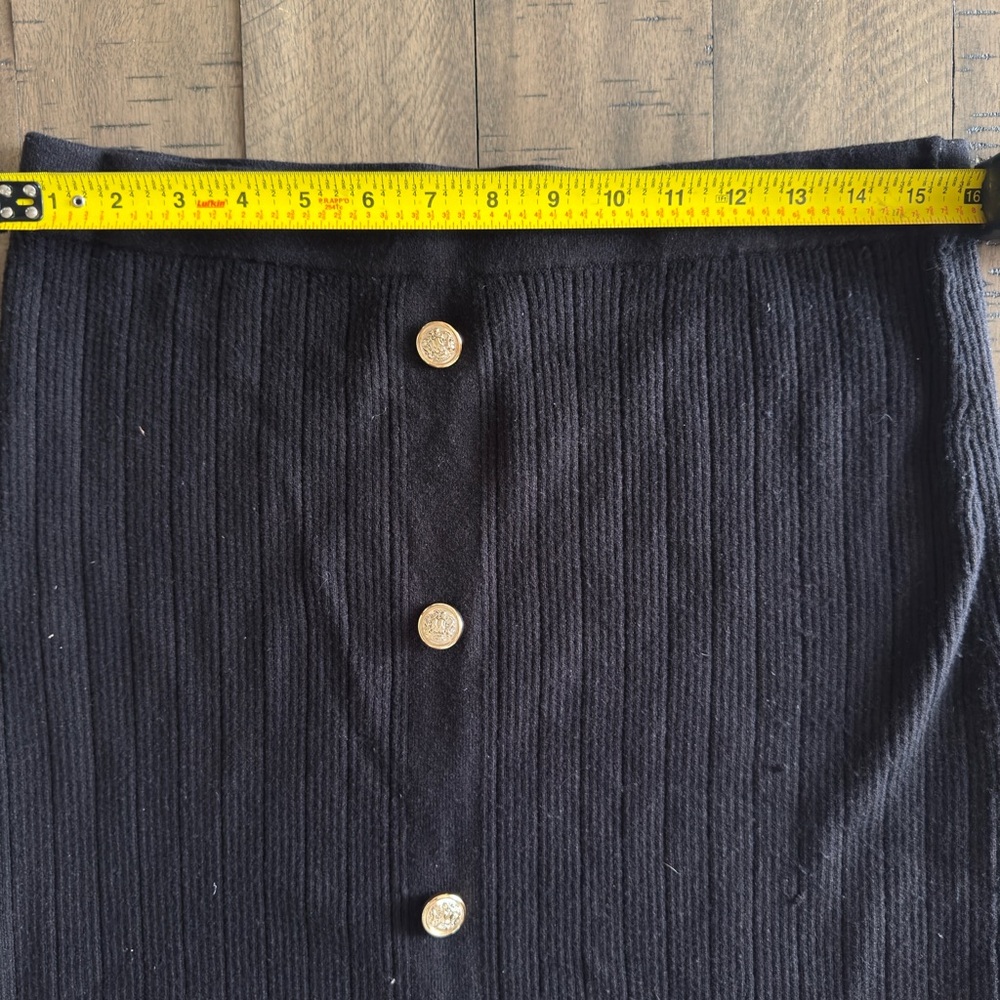 Sofia By Sofia Vergara Black Buttoned Pencil Skirt - image 4